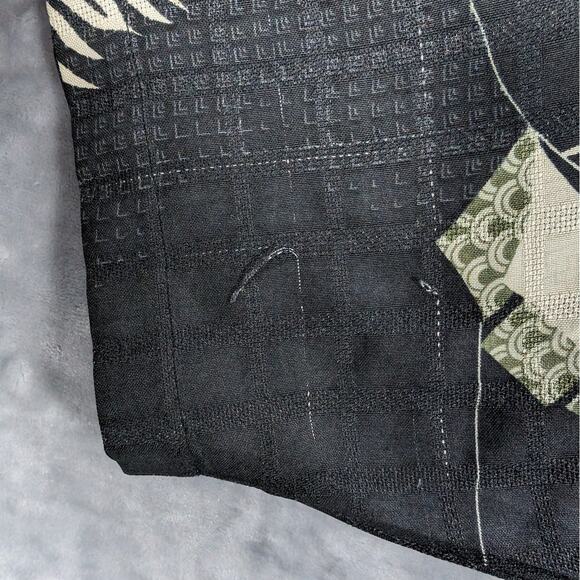 Tommy Bahama Silk Shirt Mens Extra Large Hawaiian Camp Black Tan Short Sleeve - Picture 7 of 11